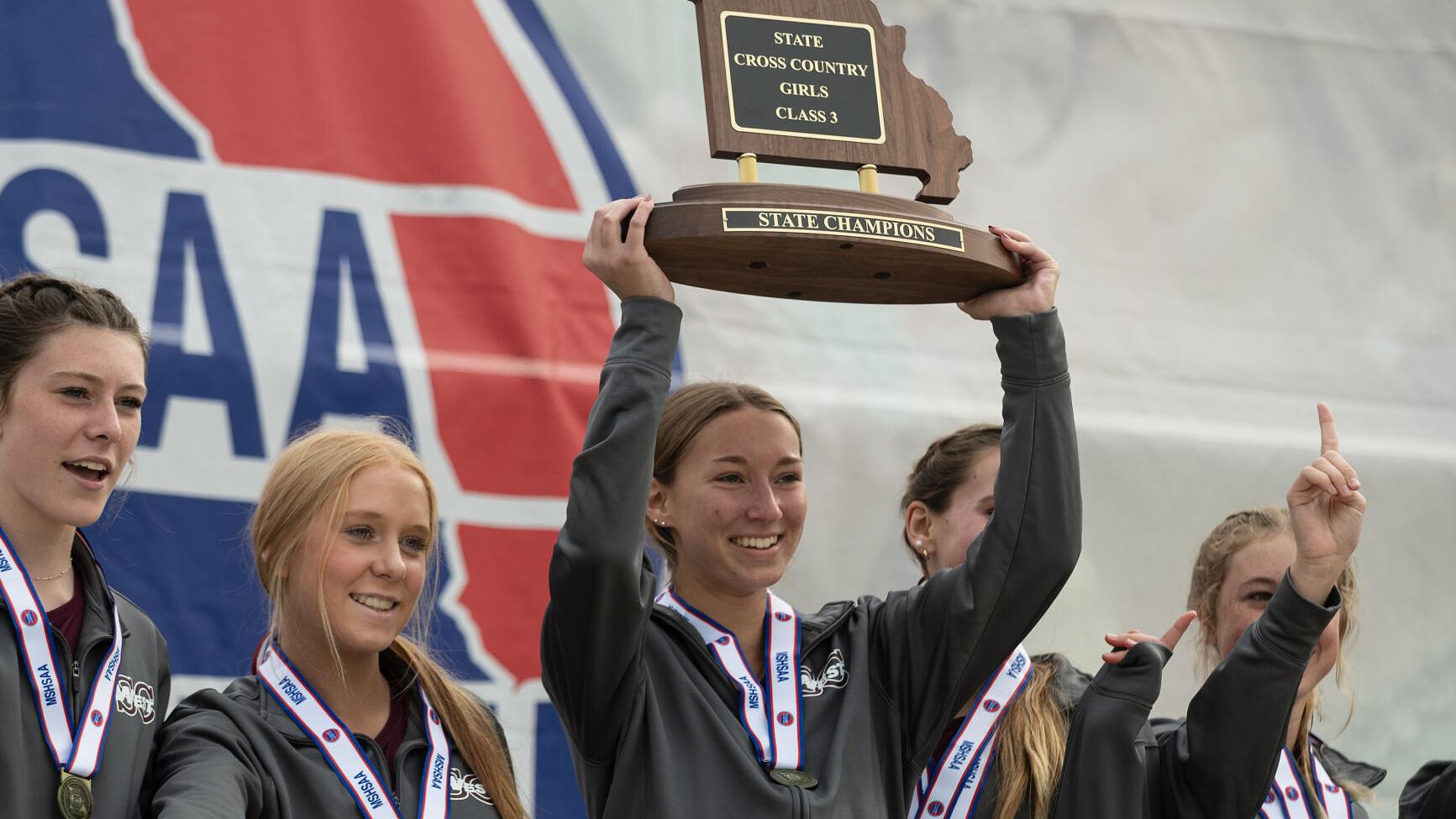 St. Charles West repeats as Class 3 girls cross country state champions
